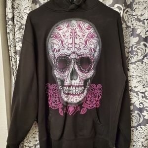 Sugar skull black hoodie